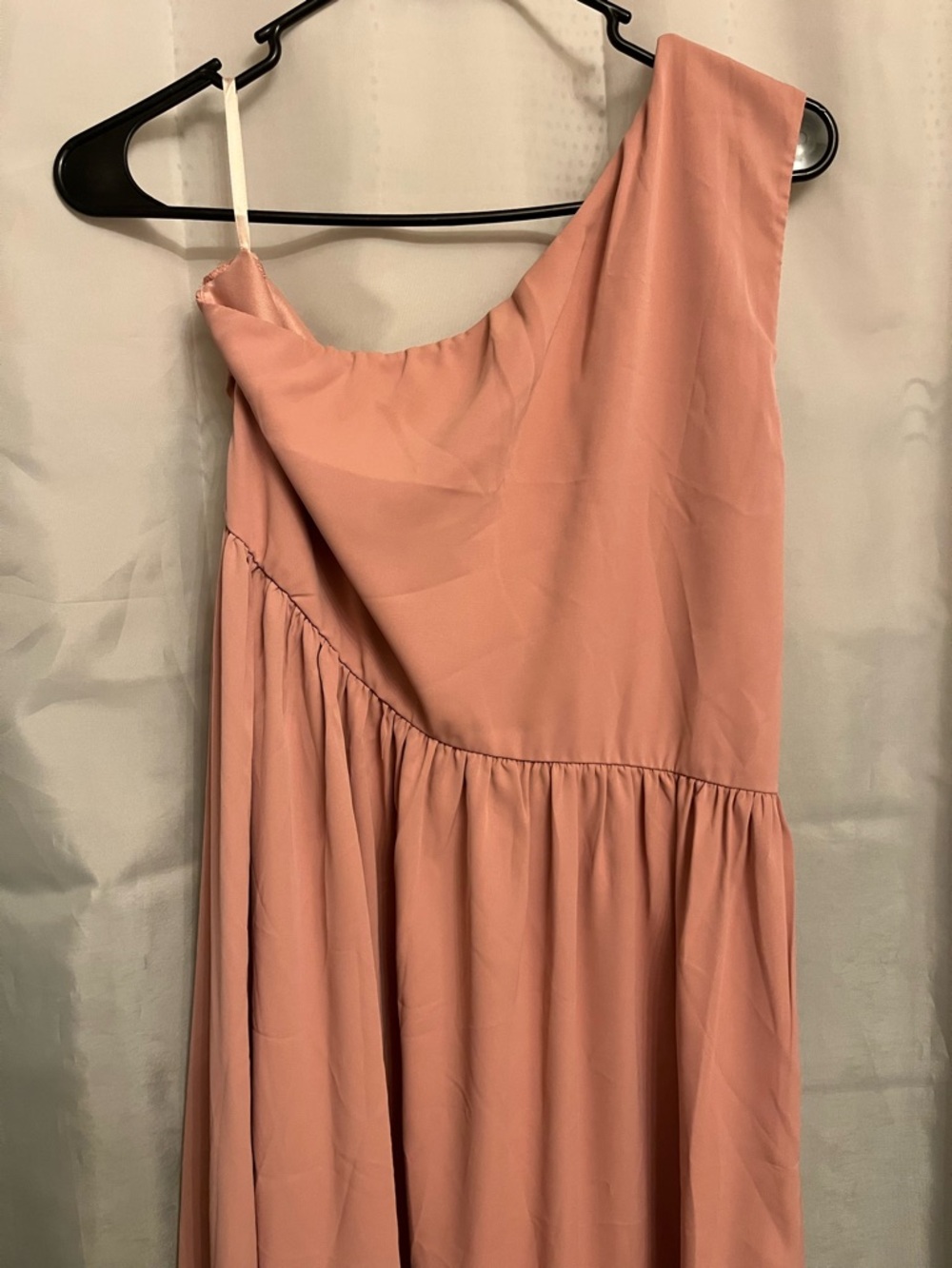 SHEIN One-Shoulder Dusty Rose Maxi Dress